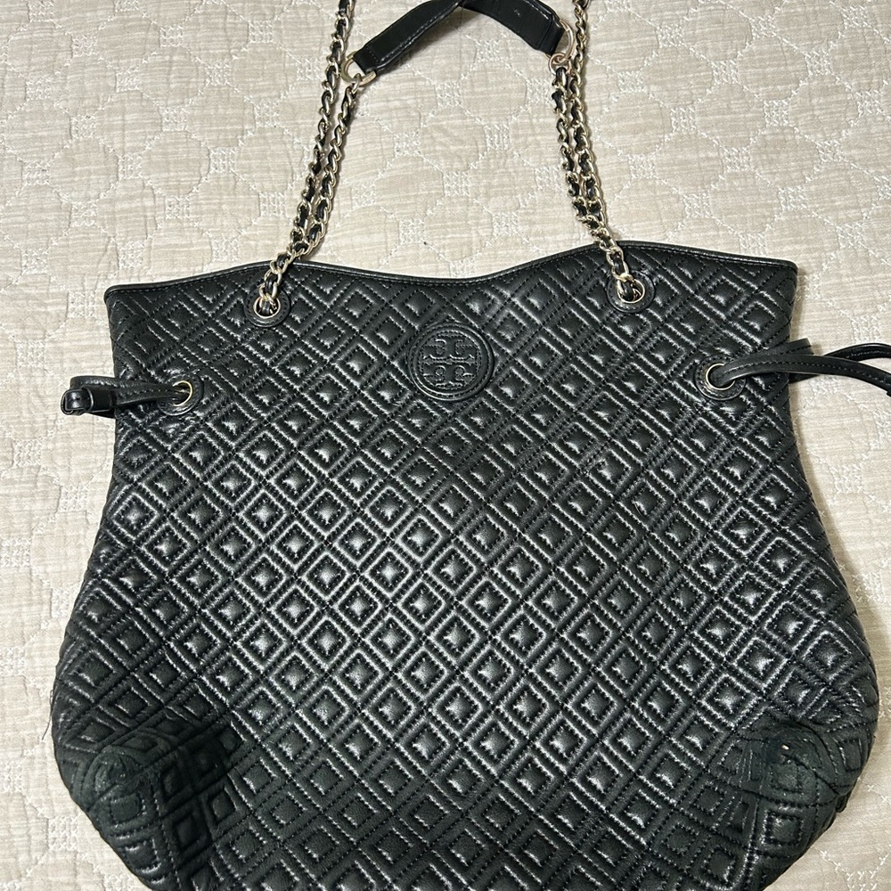 Tory Burch Black Marion Quilted Shoulder Bag